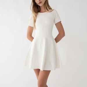 OAK + FORT White Fit and Flare Mini Dress